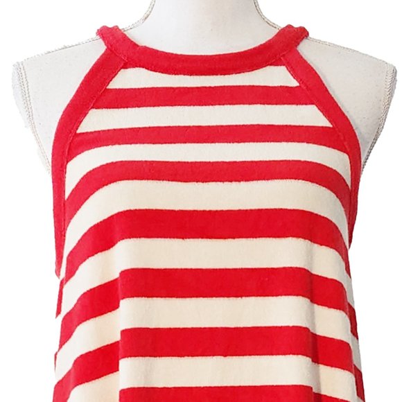 NWOT: GAP Terry Cloth Towel Red & White Stripe Dress - Picture 6 of 10